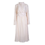 Beatrice Vintage-Inspired Pleated Maxi Ensemble in Cream