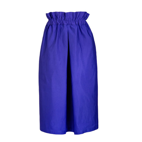 Ava Long Skirt in vivid ultra violet ribbed woven fabric