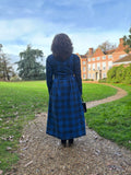 Cora Blue Tartan Rain Coat– Royal & Dark Blue