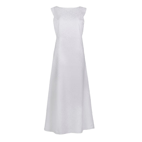 Caroline Floral Jacquard Maxi Dress in White