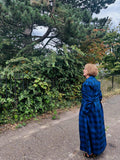 Cora Blue Tartan Coat-Dress – Royal & Dark Blue