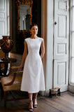 Caroline Floral Jacquard Maxi Dress in White