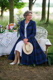 Cora Blue Tartan Rain Coat– Royal & Dark Blue