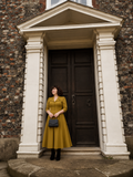 Constance Cotton Coat Collar Midi Dress – Olive