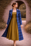 Cora Blue Tartan Rain Coat– Royal & Dark Blue
