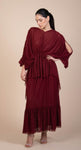 Verity Tulle Maxi Dress in Burgundy