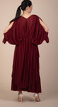 Verity Tulle Maxi Dress in Burgundy