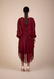 Verity Tulle Maxi Dress in Burgundy