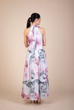 Nancy Print Silk Satin Maxi Length Dress