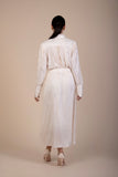 Beatrice Vintage-Inspired Pleated Maxi Ensemble in Cream