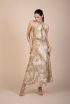 Esme Champagne Gold Lace Maxi Dress