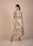 Esme Champagne Gold Lace Maxi Dress