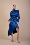 Alisha Royal Blue Silk Satin Dress