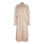Margot Cotton Bow Midi Dress – Cream with Brown Florals