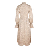 Margot Cotton Bow Midi Dress – Cream with Brown Florals