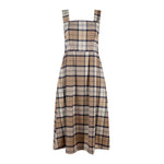 Lavinia Tartan Wool Midi Dress – Beige/Brown/Navy