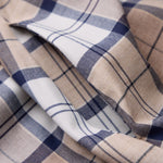 Lavinia Tartan Wool Midi Dress – Beige/Brown/Navy