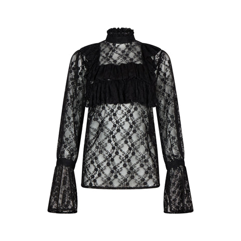 Evelyn Black Lace Blouse