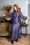 Chloe Jacquard Dress With Cloak Sleeves.