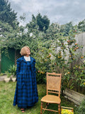 Cora Blue Tartan Coat-Dress – Royal & Dark Blue