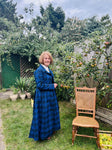 Cora Blue Tartan Coat-Dress – Royal & Dark Blue
