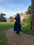 Cora Blue Tartan Rain Coat– Royal & Dark Blue