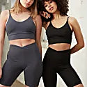 Blake Biker Stretch High Rise Shorts - Grey