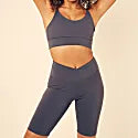 Blake Biker Stretch High Rise Shorts - Grey