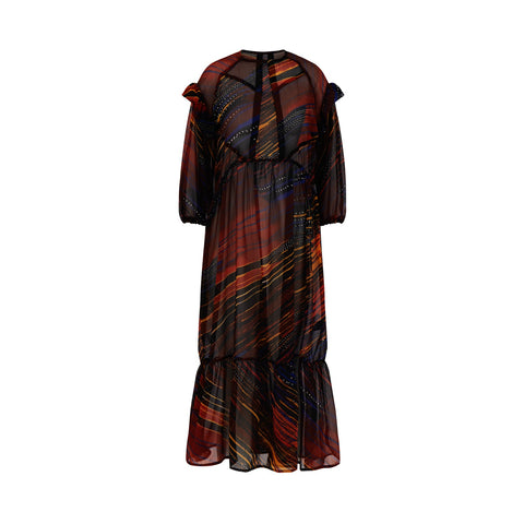 Sahara Printed Sheer Midi Dress