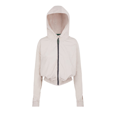 Women's Hooded Track Jacket - Light Beige