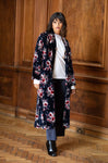 Hermione Navy Floral Velvet Duster