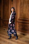 Hermione Navy Floral Velvet Duster