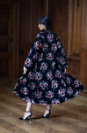 Hermione Navy Floral Velvet Duster