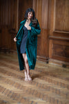 Hermione Emerald Velvet Duster