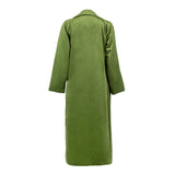 Charlotte Velvet Coat in Forest Green With Belt