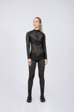 STRECH NET JUMPSUIT - BANDS DECORATIVE