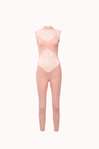 STRETCH JUMPSUIT -NET DECORATIVE