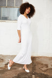 Fay Ribbed Midi Dress with Side Slit