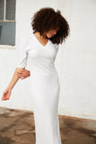 Fay Ribbed Midi Dress with Side Slit