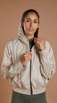 Women's Hooded Track Jacket - Light Beige